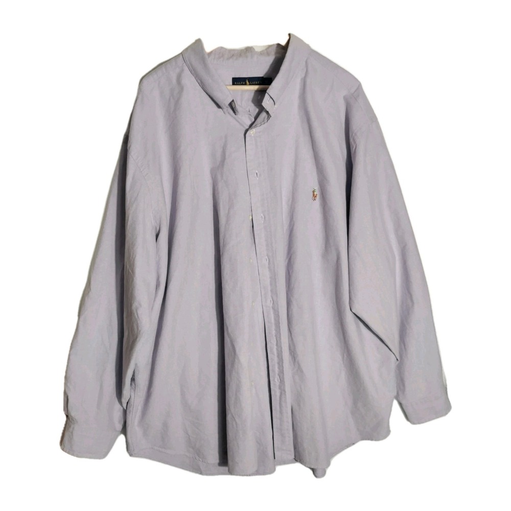 Ralph‎ Lauren Purple Mens Long Sleeve Button Up Color Pony Sz 4XB Cotton